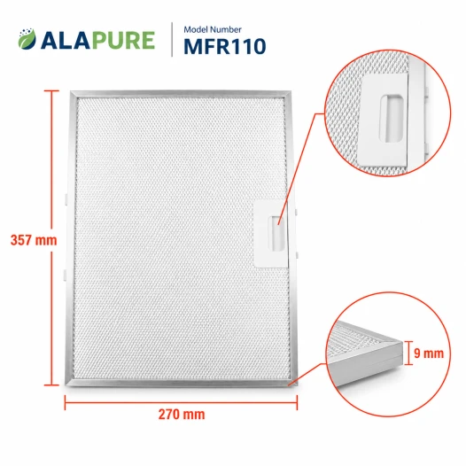 Alapure Metaalfilter geschikt voor Elica GRI0121275A 357x270x9mm