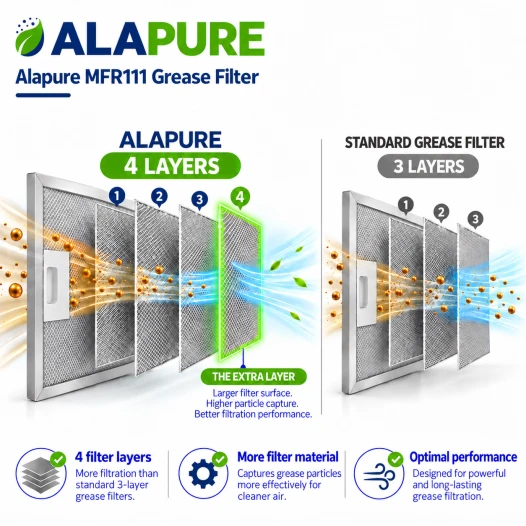 Alapure Metaalfilter geschikt voor AEG 80877665 342x285x8mm