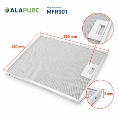 Alapure Metaalfilter geschikt voor Whirlpool 482000099468 / 350x350mm