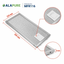 Alapure Metaalfilter geschikt voor Faure 4055348199 124x254x8mm