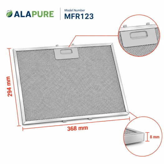 Alapure Metaalfilter geschikt voor Hotpoint-Ariston 481248088071 294x368mm