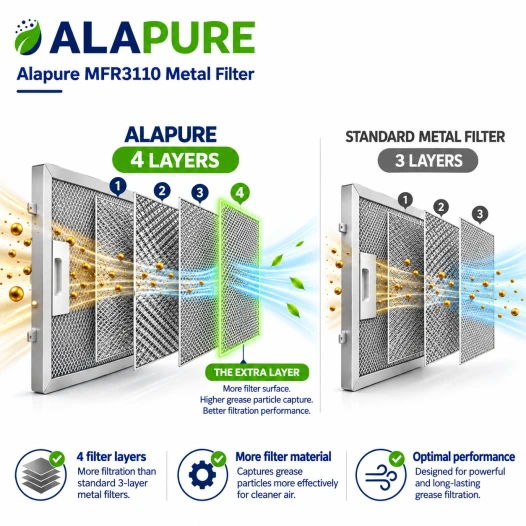 Alapure Metaalfilter geschikt voor Bosch 353110 / 00353110 310x250