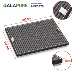 Alapure HFK3975 Compatibel met Miele Koolstoffilter DKF19-P / FWKM-1423 (2 St.)