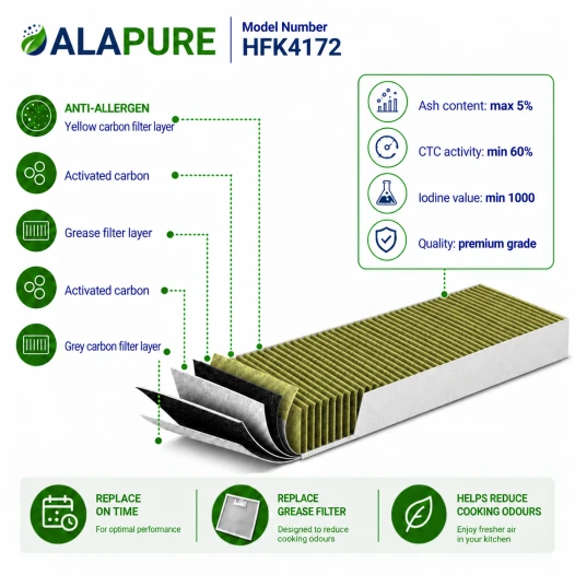 Alapure CleanAir Plus Koolstoffilter geschikt voor Gaggenau 11034172 / AA210110