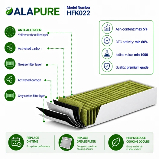 Alapure CleanAir Koolstoffilter geschikt voor Constructa CV430235 / CV431235