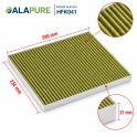 Alapure HFK041 CleanAir Plus Koolstoffilter geschikt voor 11034226 / 17004035 / DIZ1JX1B6 / 17004041 / LZ21JXB16 (3 St.)