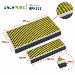 Alapure CleanAir Plus Koolstoffilter geschikt voor Neff 11042136 / 17005406 / Z51AFB1X6 (set)