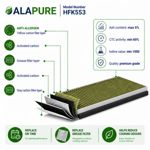 Alapure geschikt voor Bosch CleanAir Plus Koolstoffilter DWZ1BK1I6 / 17008032 (3st.)