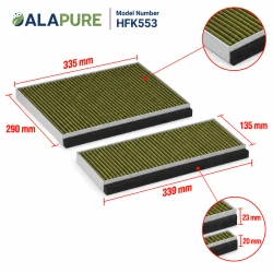 Alapure geschikt voor Bosch CleanAir Plus Koolstoffilter DWZ1BK1I6 / 17008032 (3st.)