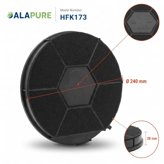 Alapure Koolstoffilter geschikt voor WPRO Type 28 / CHF28/1 / CHF289B