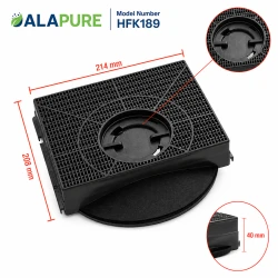 Alapure HFK189 Koolstoffilter geschikt voor MCFE10ST / 9029800555 / 9029793602 / Type 303 / 649991 / MCFE10