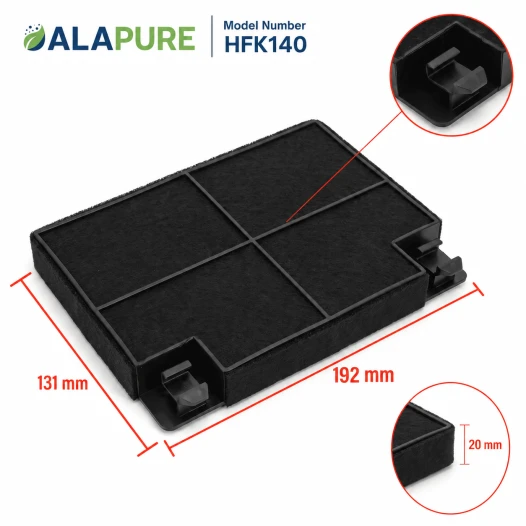 Alapure Koolstoffilter geschikt voor Thermor Type 141 / CHF141/1 (2St.)