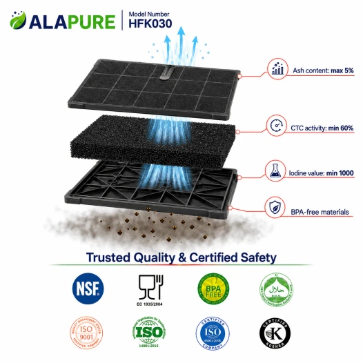 Alapure Koolstoffilter geschikt voor Whirlpool 481248048198 / C00405218 (2 St.)