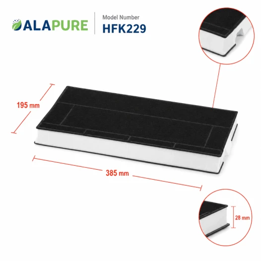 Alapure Koolstoffilter geschikt voor Balay 00434229 / 434229 / DHZ4506