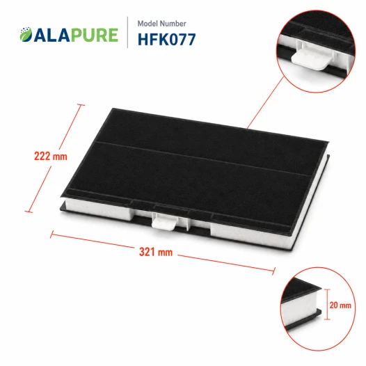 Alapure Koolstoffilter geschikt voor Siemens 00744077 / 00669659 / 744077