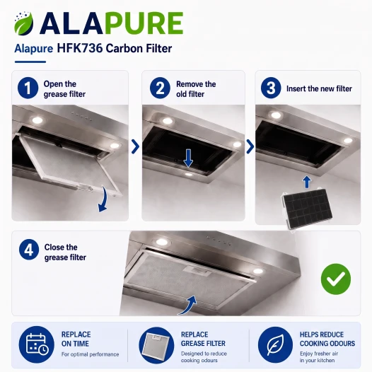 Alapure Koolstoffilter geschikt voor Siemens 00460736 / 460736 / LZ11000
