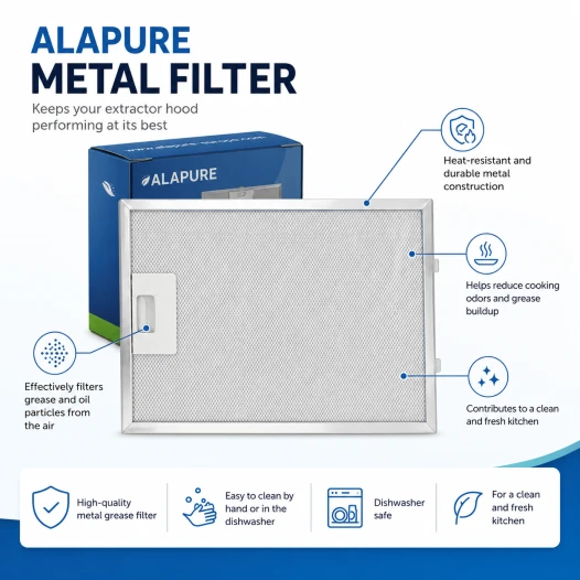 Alapure Metaalfilter geschikt voor Siemens 362380 / 00362380 320x220mm