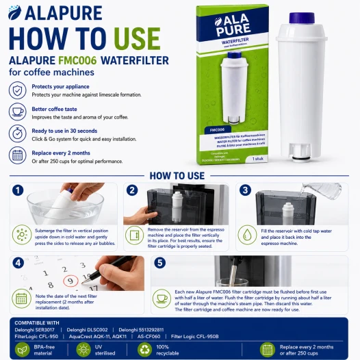 Alapure Waterfilter geschikt voor Delonghi DLSC002