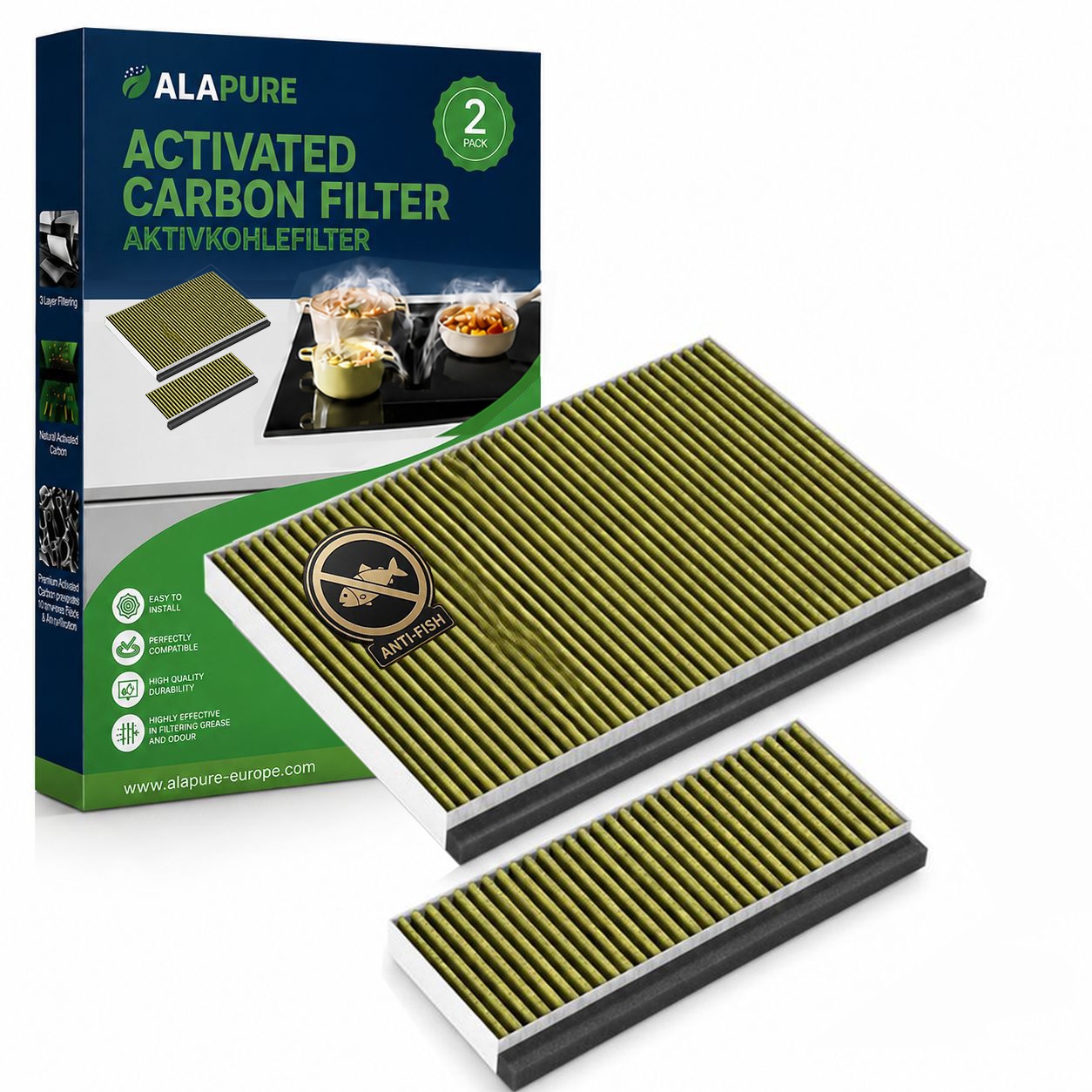 CleanAir Plus Koolstoffilter voor Bosch 11041790 / DWZ0AK0A0 met Anti-Fish