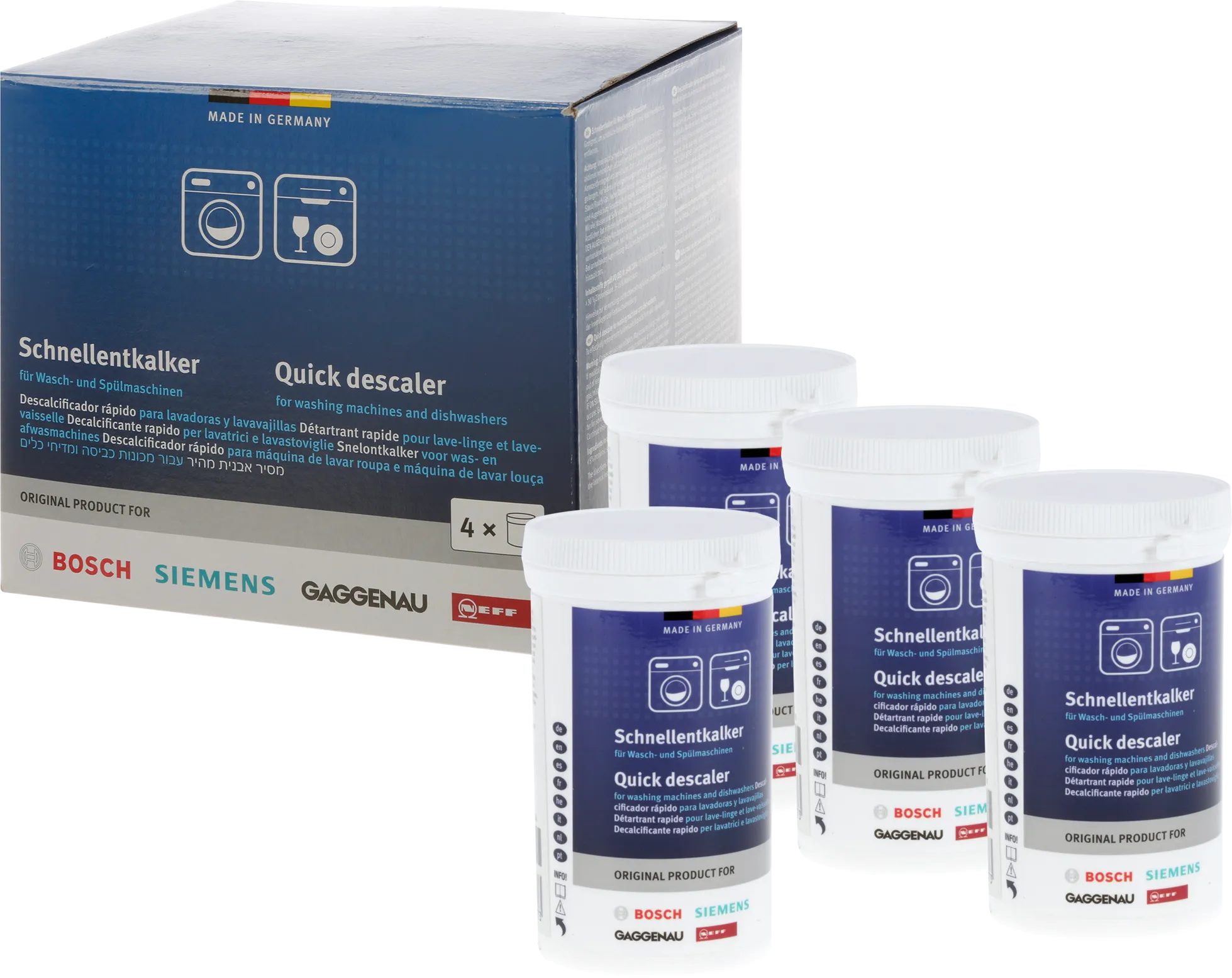 Bosch Ontkalker 00312331 geschikt voor vaatwassers en wasmachines (4x250gram)