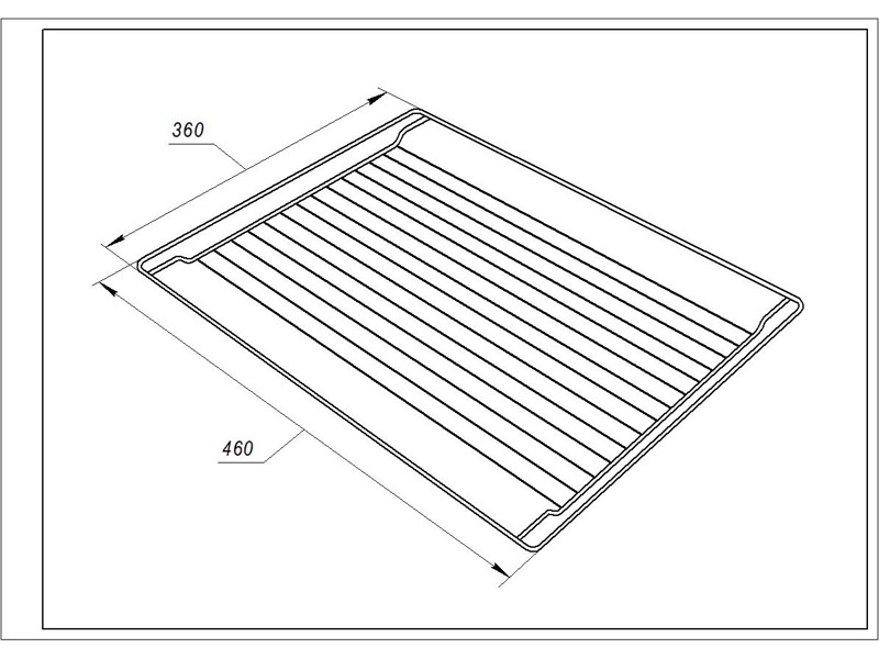 Grillrooster Oven voor Beko 460x360mm / 240440219 / 240440155