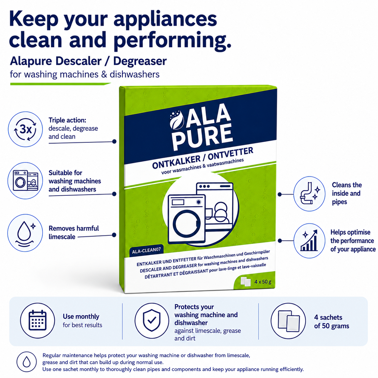 Vaatwasmachine Reiniger voor Neff 00312477 / 00312194 / 00311580